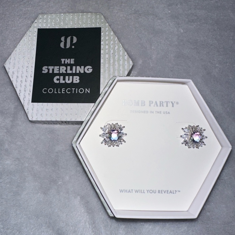 BP Bomb Party - The Sterling Club earrings- Blue Purple bi color alexandrite